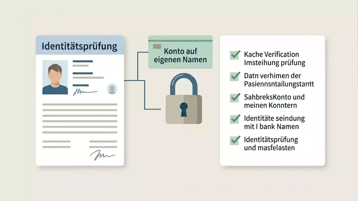 Sachliche Darstellung von Identitätsprüfung, eigenem Zahlungskonto und Auszahlungskontrolle